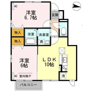 クロシェットC【1階】の間取り