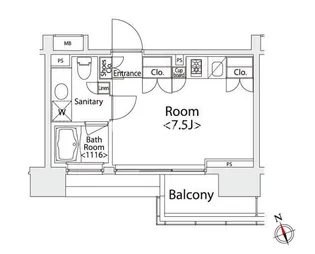カスタリア戸越【7階】の間取り