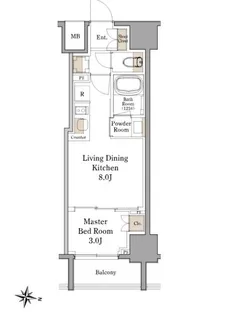 クレストコート池上【10階】の間取り