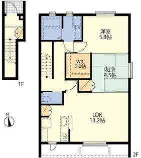 BORIKIふじさわ善行 南棟【2階】の間取り