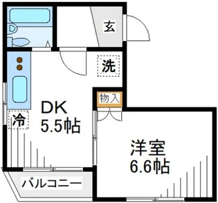 新宿武蔵野マンション【6階】の間取り