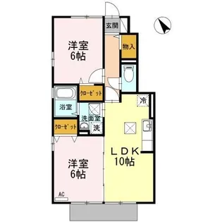 ローズコート美里 B棟【1階】の間取り