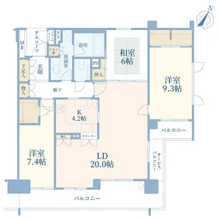 深沢ハウス J棟【9階】の間取り