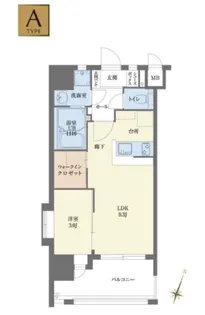 コモテリア渡辺通【5階】の間取り