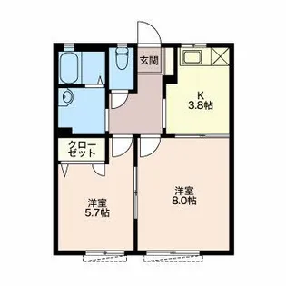 フレグランスシャトー E【1階】の間取り