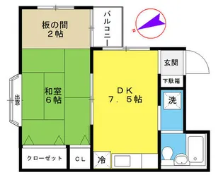 佐久間目白フラット【2階】の間取り