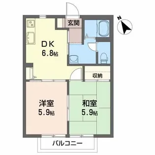 ディアス若葉 A【2階】の間取り