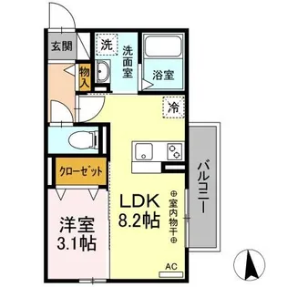 ミラフローレス【3階】の間取り