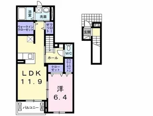 スクエア B【2階】の間取り