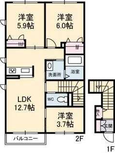 サンガーデン江波【2階】の間取り