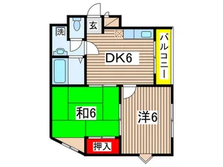 シティマンション ウイング【2階】の間取り