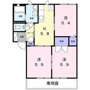 リンディー西神戸【1階】の間取り