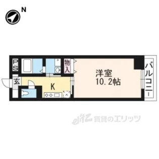 エリーフラッツ京町【5階】の間取り
