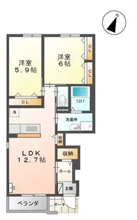 プティ・ベール 結【1階】の間取り