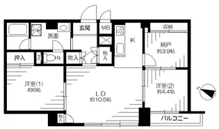 サンビューハイツ四番町【4階】の間取り