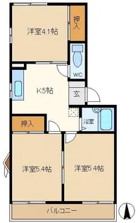 リバーサイド弥栄【2階】の間取り