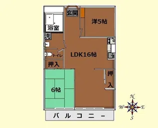 銀杏町ハイツ【3階】の間取り