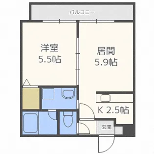 ブランノワール北27条【2階】の間取り