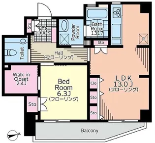 1LDKの間取り画像