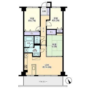 信開ガーデンコート高岡【5階】の間取り