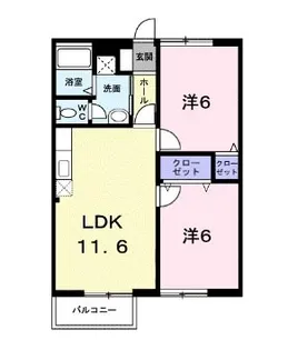 ニューコーポ高屋 B【2階】の間取り