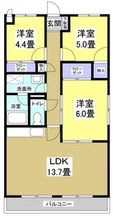 クラウンハイツ【2階】の間取り