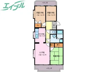 マンションカルミア【4階】の間取り