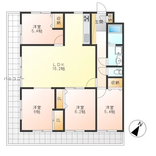 アーバンシティ大岡弐番館【5階】の間取り