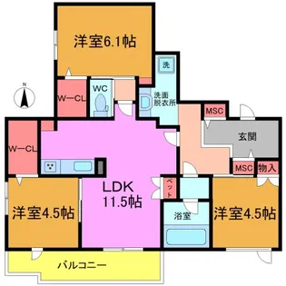 ソフィア南流山【3階】の間取り