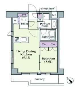 プラチナコート中目黒【2階】の間取り
