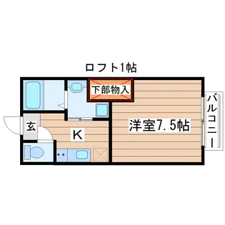 門前町アパート【2階】の間取り