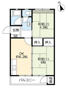UR鈴蘭台第一【5階】の間取り