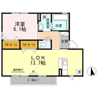 埼玉県所沢市中新井2【アパート】の間取り