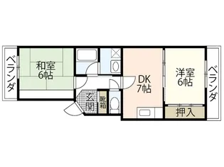 2DKの間取り画像