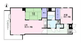 ニューウェルテラス生田【6階】の間取り