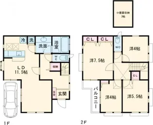 東京都江戸川区本一色1【一戸建】の間取り