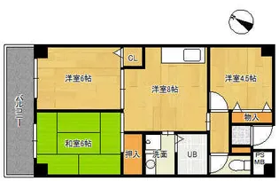 レクシア豊里【3階】の間取り