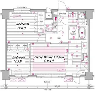 東京都港区高輪1【マンション】の間取り