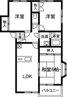 ハイツドミールA【2階】の間取り
