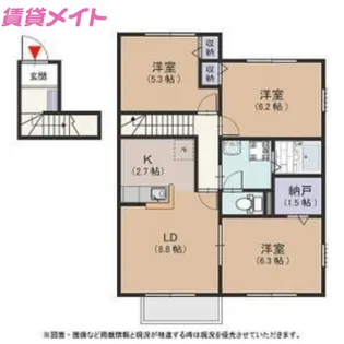 マルベリーハイツ A棟【2階】の間取り