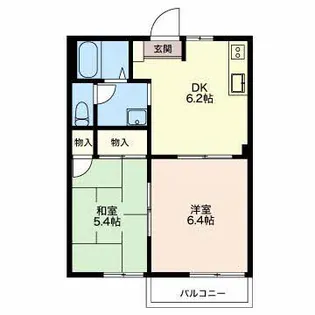 2DKの間取り画像