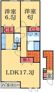 ブルースカイ幸和1【2階】の間取り