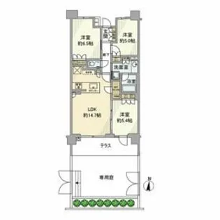 リストレジデンス桜新町【2階】の間取り