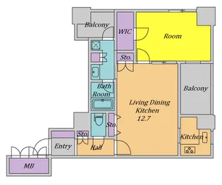 アルグラッド ザ・タワー心斎橋【12階】の間取り