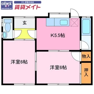 濱口アパート【1階】の間取り