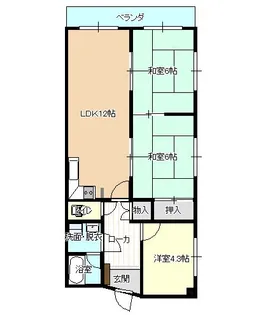 シルクマンション【3階】の間取り