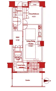 アールスタイルズ武蔵小杉EAST【1階】の間取り
