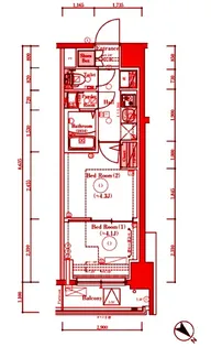 エステムコート横浜【2階】の間取り
