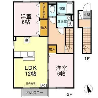 ローズコート清水 B棟【2階】の間取り