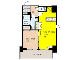 デュオフラッツ上野松が谷【5階】の間取り